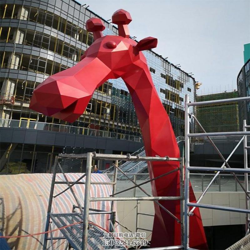长颈鹿雕塑环形 镂空长颈鹿雕塑定制预定 景观艺术鹿科雕塑承接